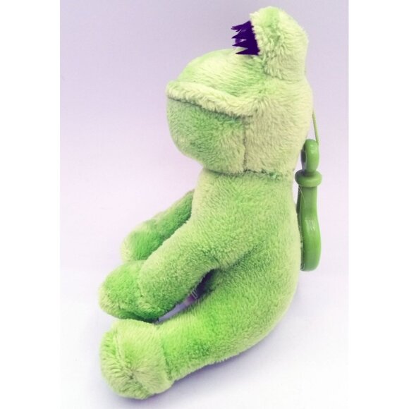 Green Froggy Friends Keychain Toy Soft Frog Plush Blue Eyes Long Lashes - Picture 7 of 15